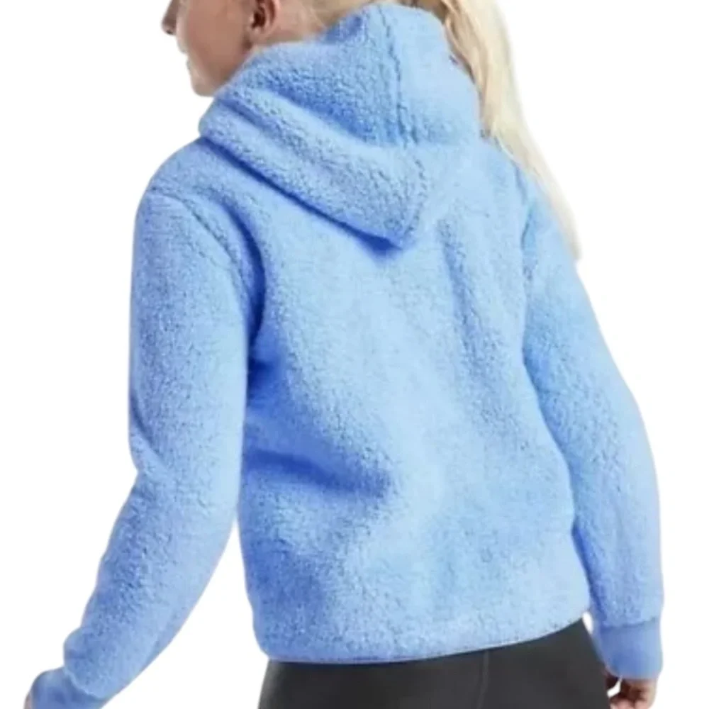 Athleta Girl XL So Snug Sherpa Hoodie Sweatshirt Blue Cozycore